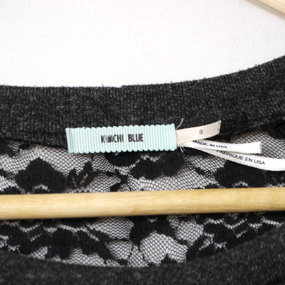 Kimchy Blue Sheer Lace Crochet Sweater Size S - Picture 2 of 7